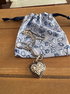 Brighton Silver Heart Pendant Necklace with Crystal Accents
